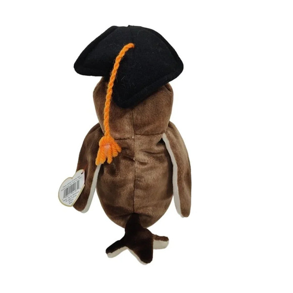 Ty Beanie Babies Original Wise Owl Brown Plush Toy with Hang Tag Class of '98 - Picture 2 of 8
